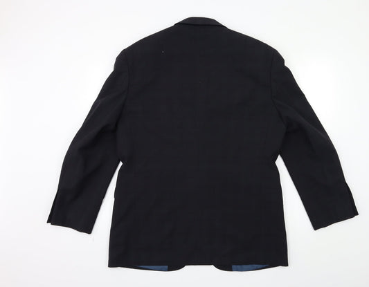 Marks and Spencer Mens Black Check Jacket Suit Jacket Size 40