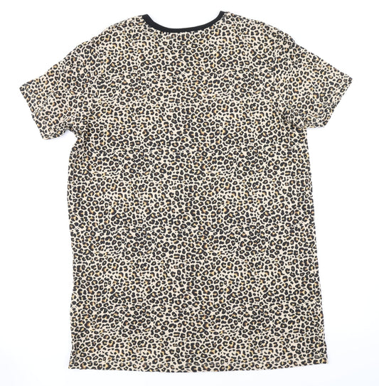 Brave Sould Womens Brown Animal Print Basic T-Shirt Size XL