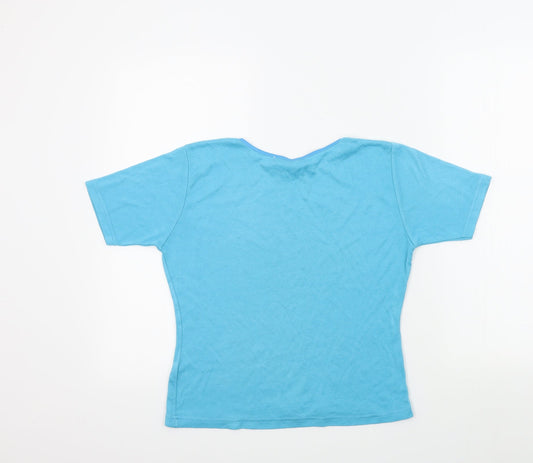 the collection Womens Blue Colourblock Basic T-Shirt Size M