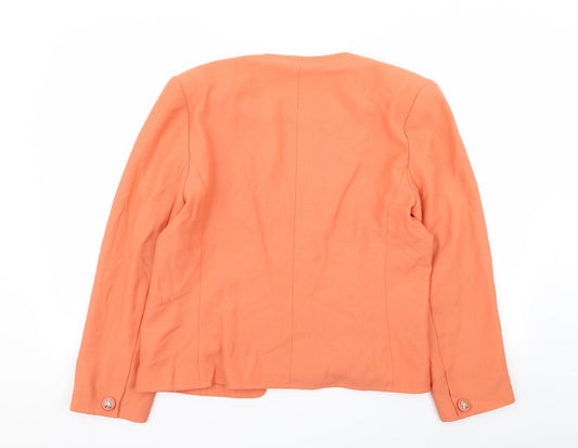 di tardo Womens Orange Jacket Blazer Size 14