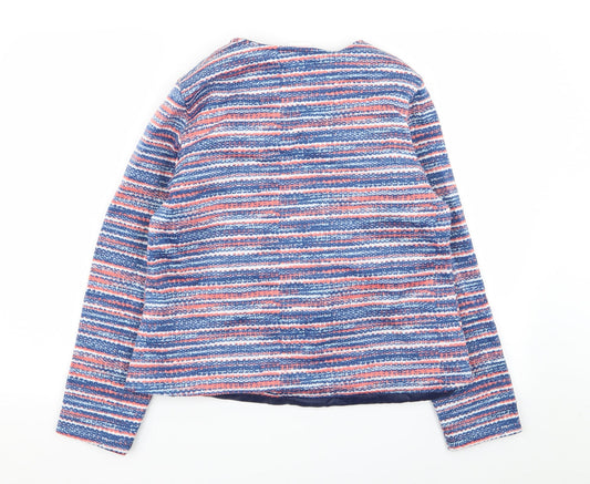 Anne De Lancay Womens Multicoloured Striped Jacket Blazer Size M