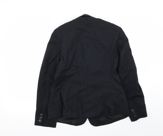 Autonomy Womens Black Striped Jacket Blazer Size 12