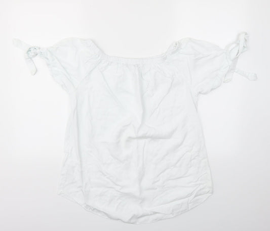 Quiz Womens White Basic T-Shirt Size M