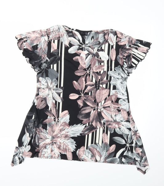 JUILIPA Womens Multicoloured Floral Basic Blouse Size 12