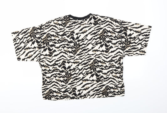 Topshop Womens Brown Animal Print Basic T-Shirt Size S