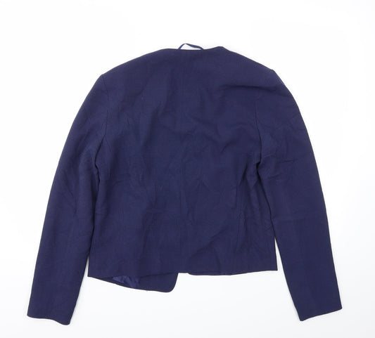 DAISY FASHION Womens Blue Jacket Blazer Size 12