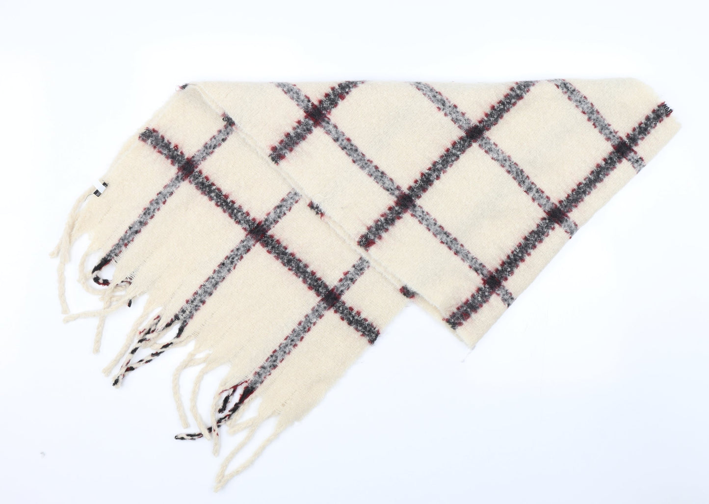 Preworn Womens Beige Check Scarf