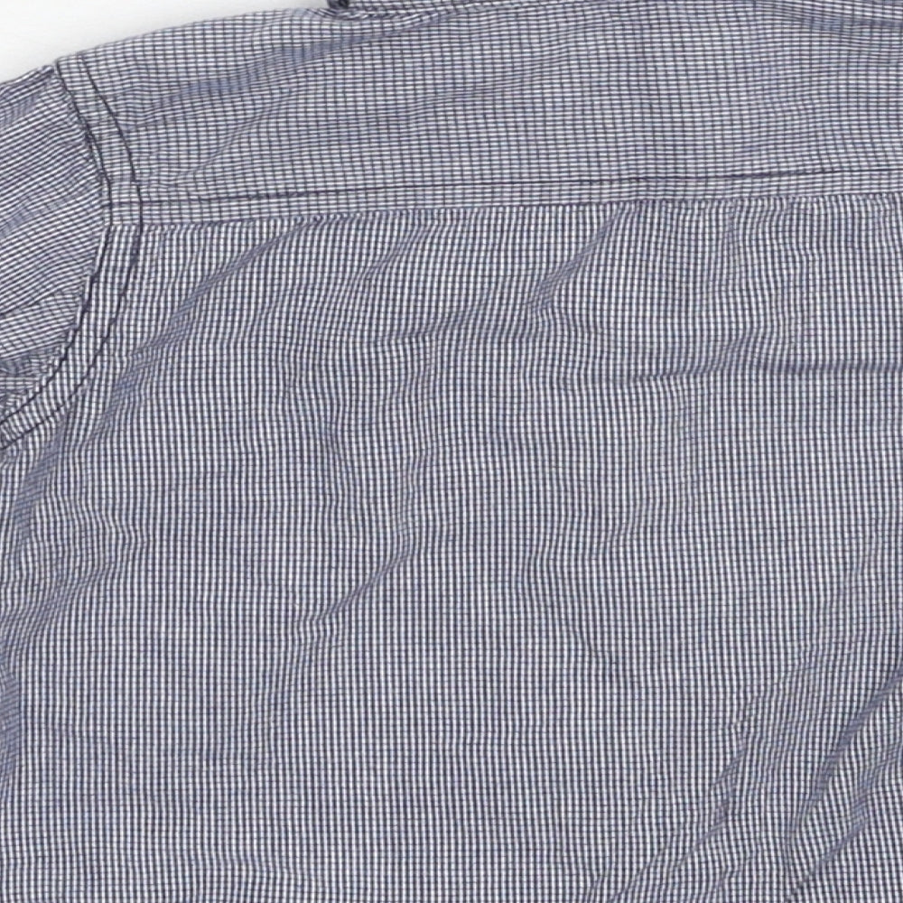 Brand and care label for Merc Baby Blue Check Basic Button-Up, size 12-18, Months