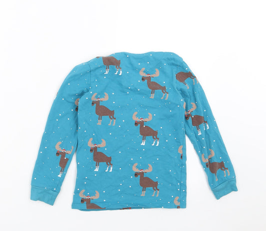 Marks and Spencer Boys Blue Solid Pyjama Top Size 6-7 Years - christmas