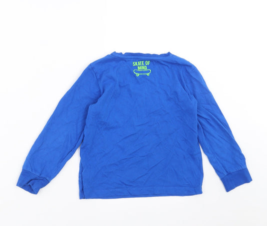 NEXT Boys Blue Basic T-Shirt Size 7 Years - skull