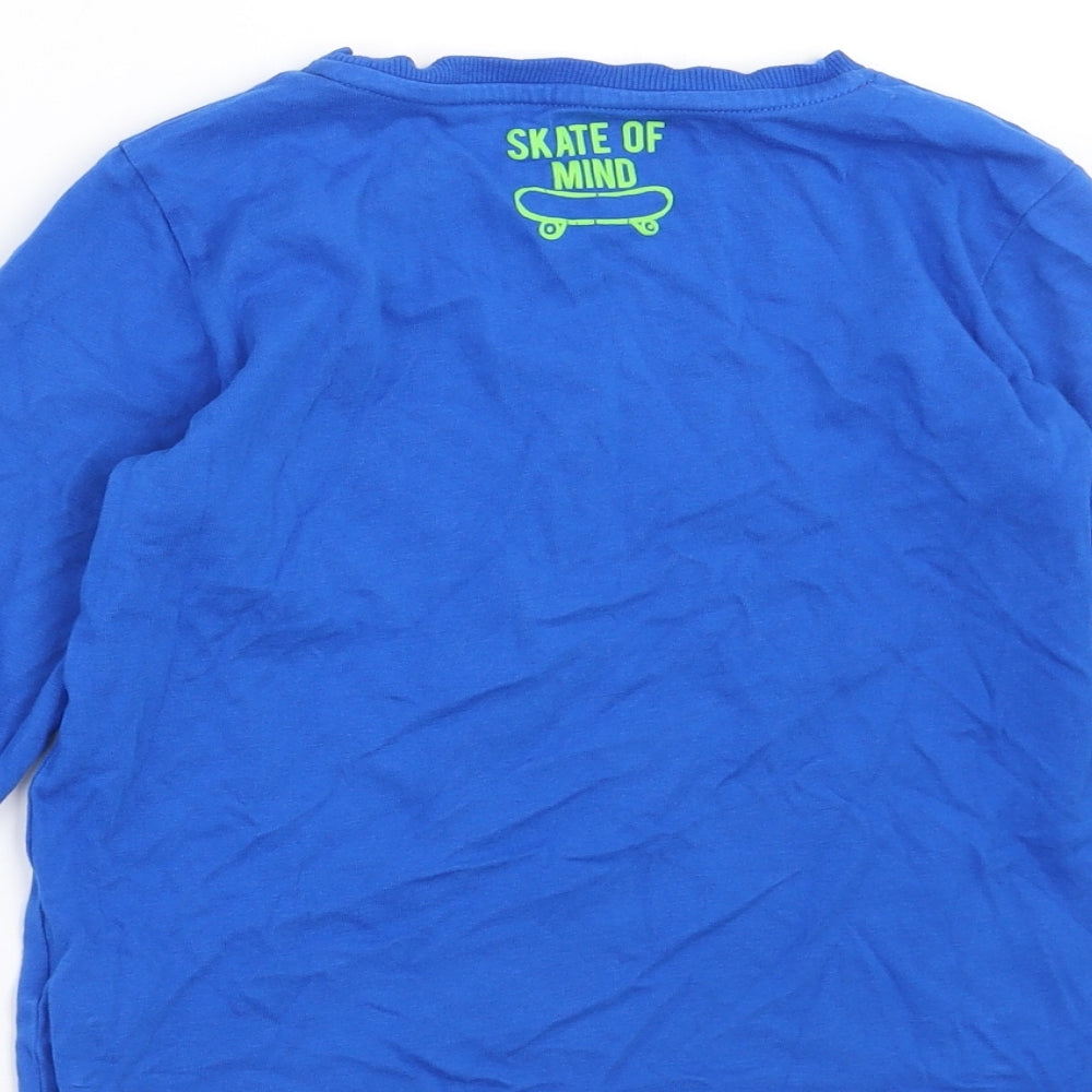 NEXT Boys Blue Basic T-Shirt Size 7 Years - skull