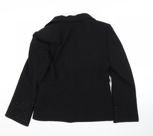 Wish Womens Black Jacket Blazer Size 14