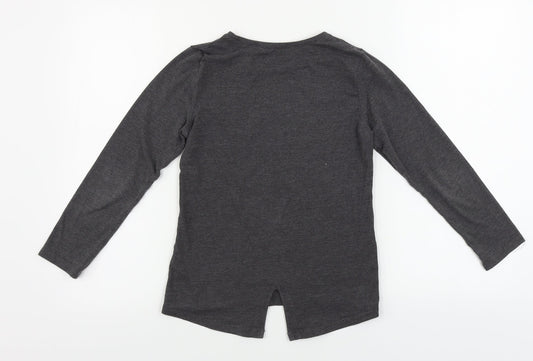 Matalan Girls Grey Basic T-Shirt Size 9 Years