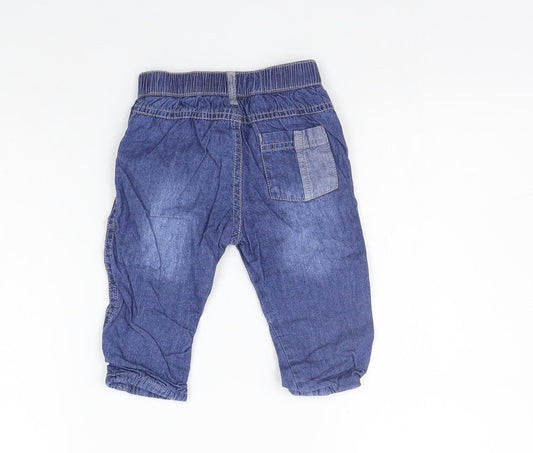 Nutmeg Boys Blue Jogger Jeans Size 6-9 Months - Elastic Waist Band