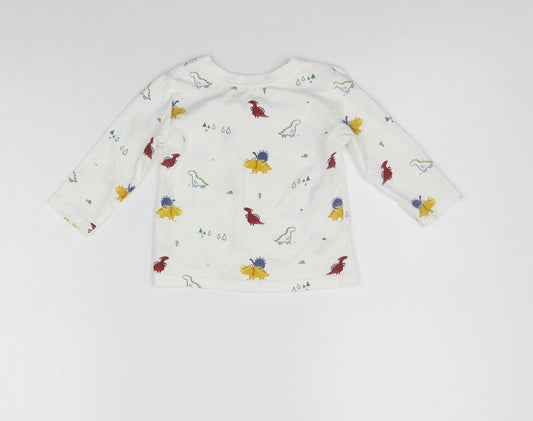 George Boys White Geometric Basic T-Shirt Size 6-9 Months