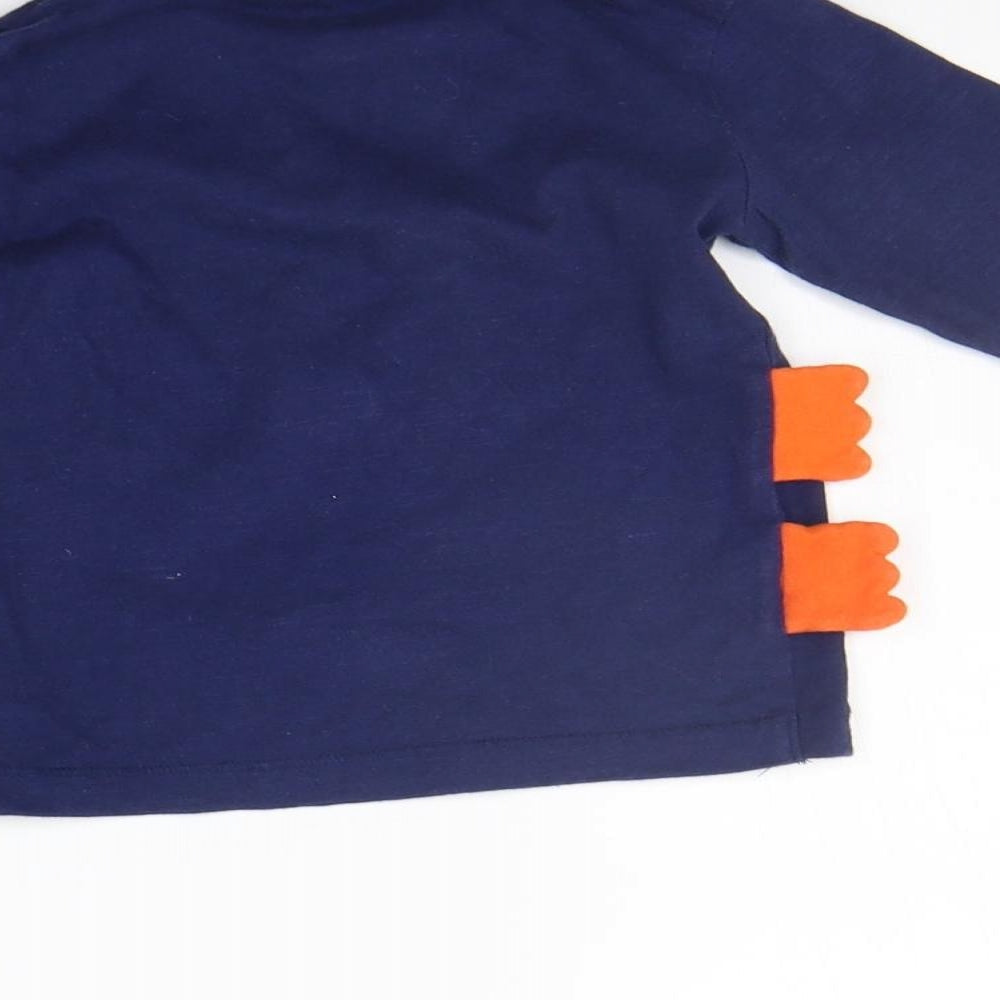 Brand and care label for Next boys’ blue basic t-shirt, size 6-9, months
