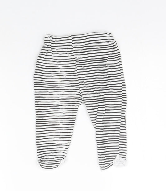 Primark Girls White Striped Jogger Leggings Size 6-9 Months - Tiger King
