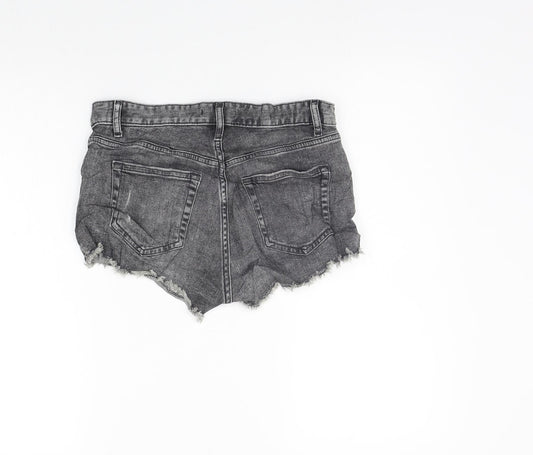 H&M Womens Grey Cut-Off Shorts Size 6