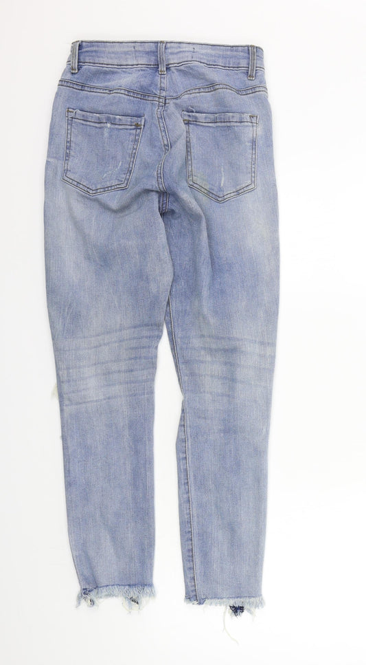 deniem co Womens Blue Straight Jeans Size 8 L25 in