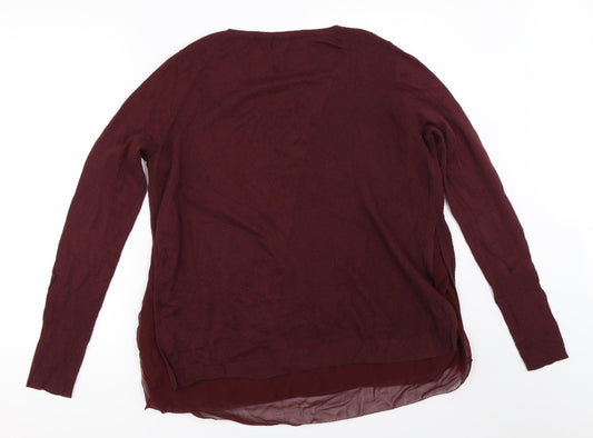 Lucky Brand Womens Red Pullover Jumper Size M