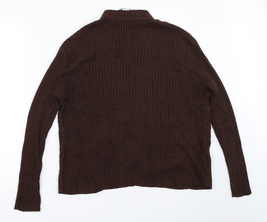 Klass Womens Brown Cardigan Jumper Size 2XL