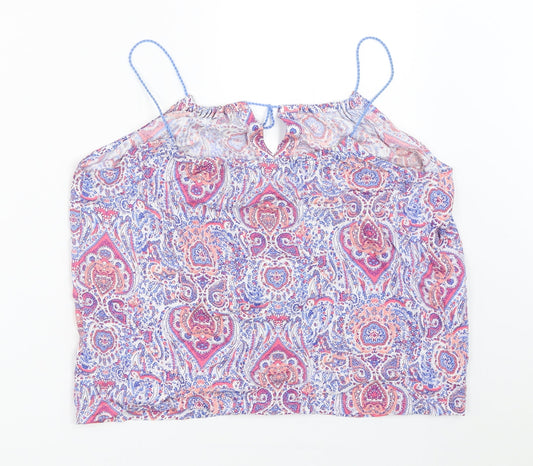 Woman's Secret Womens Blue Geometric Camisole Blouse Size XS