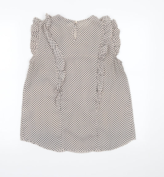 Dorothy Perkins Womens Ivory Polka Dot Basic Blouse Size 10