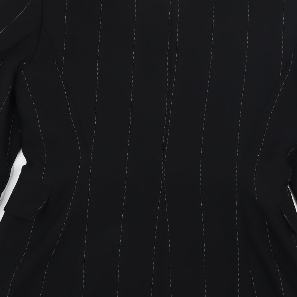 Wallis Womens Black Striped Jacket Blazer Size 10