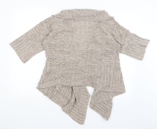New Look Womens Brown Wrap Jumper Size 10