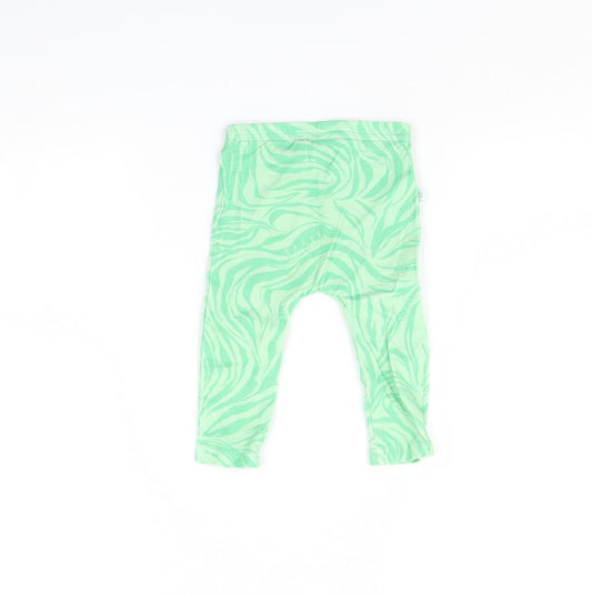 Baker Girls Green Animal Print Capri Leggings Size 6-9 Months