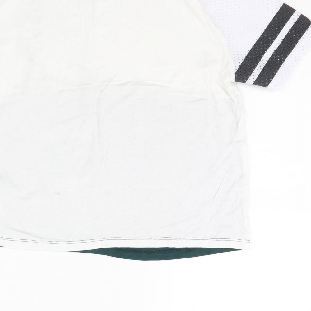 New Look Girls White Cropped T-Shirt Size 9 Years