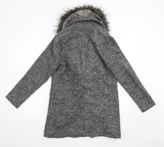 New Look Womens Grey Overcoat Coat Size 8