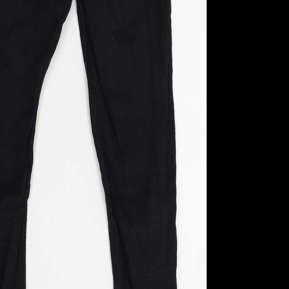 Brand and care label for Denim Co women’s black skinny jeans, size UK 12, 30-inch leg