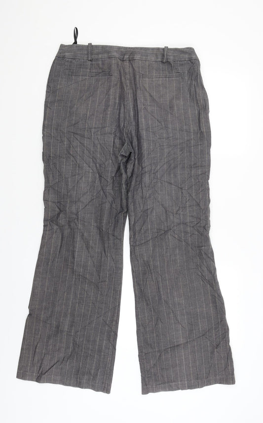 Princples Womens Grey Check Trousers Size 32 L27 in