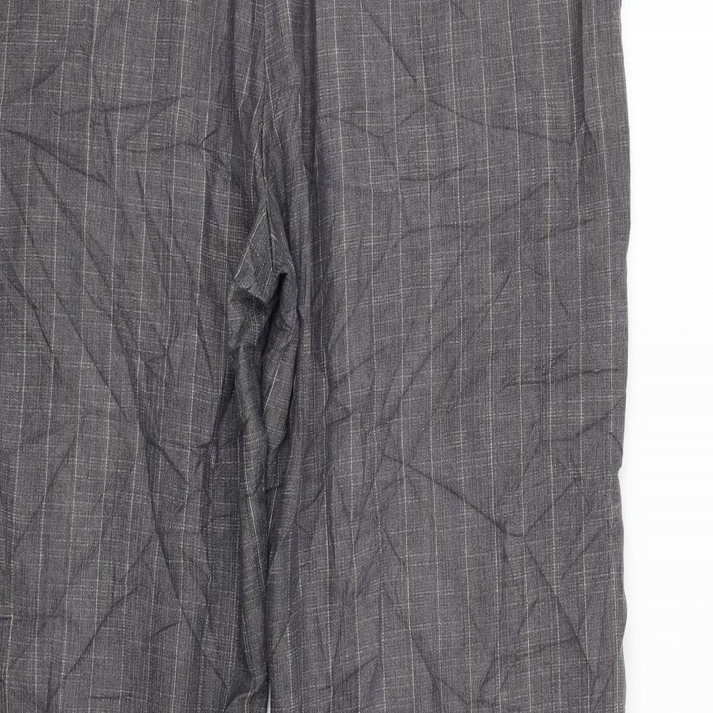 Brand and care label for Principles Princples women’s grey check trousers, size UK 32, 27-inch leg