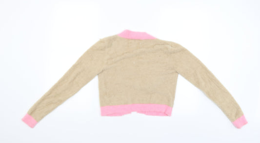 Glamious Womens Brown Cardigan Jumper Size 8