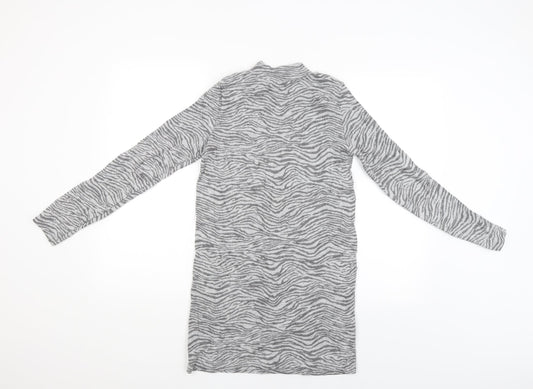 M&S Womens Grey Animal Print Pullover Jumper Size S