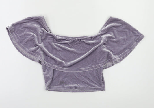 River Island Womens Grey Cropped Blouse Size 6