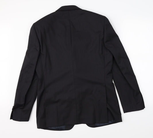 NEXT Mens Black Striped Jacket Suit Jacket Size 40