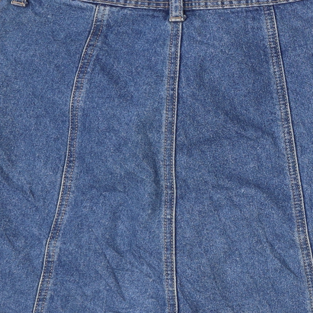 Divded Womens Blue Denim A-Line Skirt Size 4