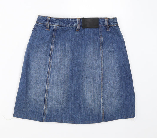 L.O.G.G Womens Blue Denim A-Line Skirt Size 8