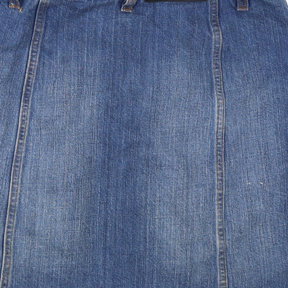 L.O.G.G Womens Blue Denim A-Line Skirt Size 8