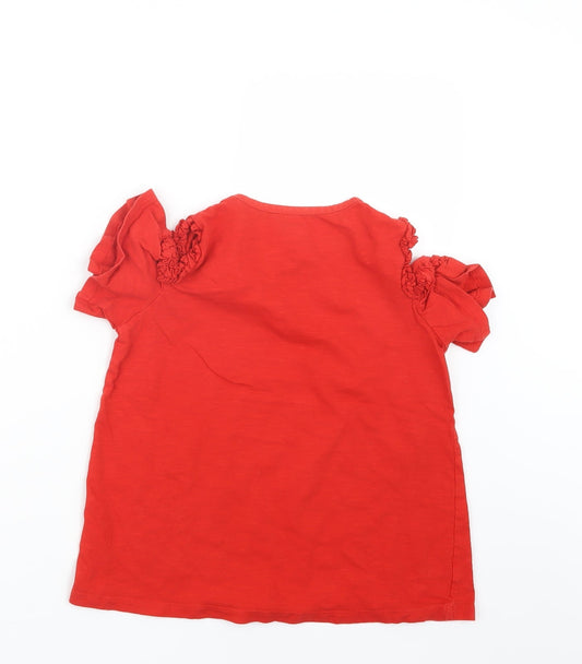Very Girls Red Basic T-Shirt Size 11 Years - Open Shoulders