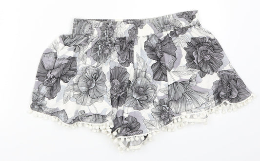 NEXT Womens Grey Floral Mom Shorts Size 6