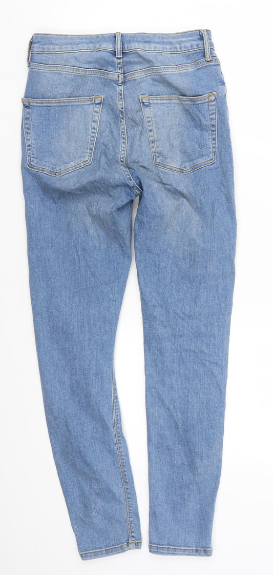Topshop Womens Blue Denim Skinny Jeans Size 28 in L27 in