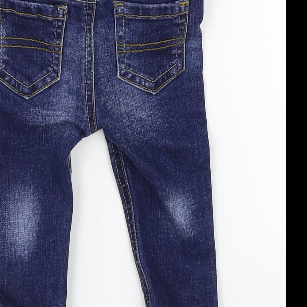Brand and care label for Denim & Co. Baby Blue Denim Pedal Pusher Jeans, size 3-6, Months