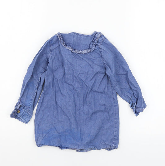 Primark Girls Blue Denim Shirt Dress Size S