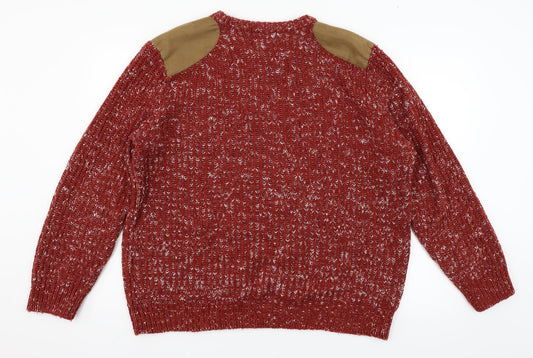 Easy Mens Red Knit Pullover Jumper Size XL
