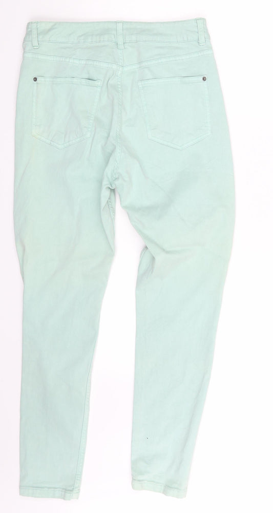 M&S Womens Green Denim Skinny Jeans Size 14 L26 in