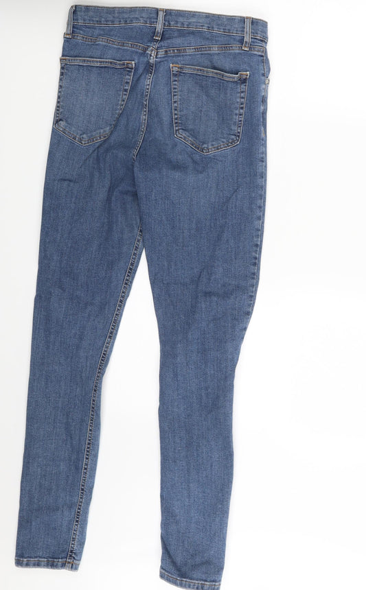 Topshop Womens Blue Denim Skinny Jeans Size 28 in L34 in